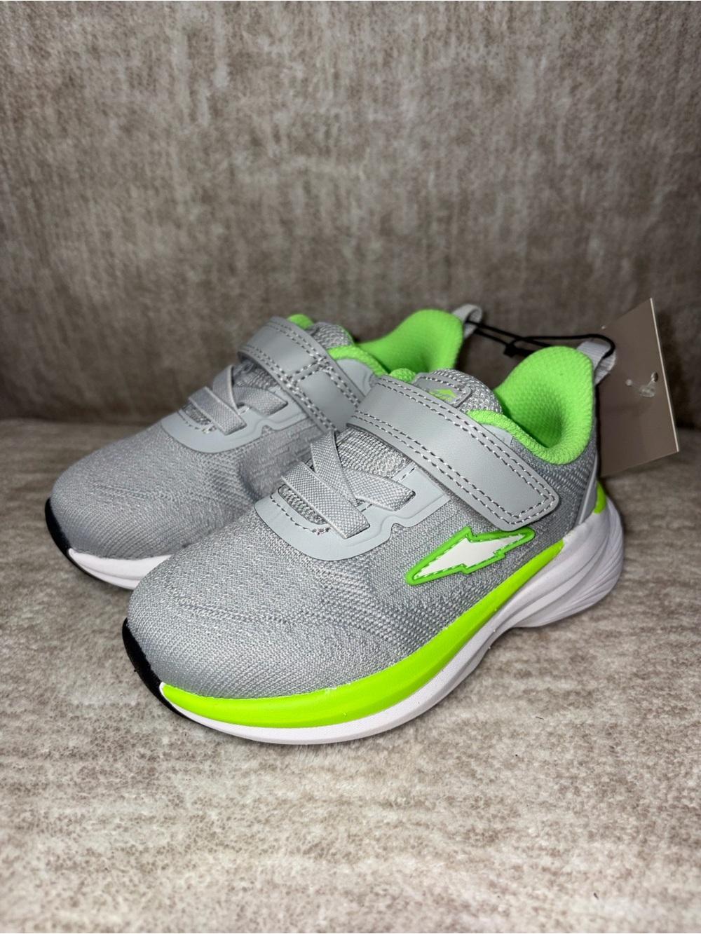 Avia Kids Lightweight Athletic Sneakers - Gray & Neon Green